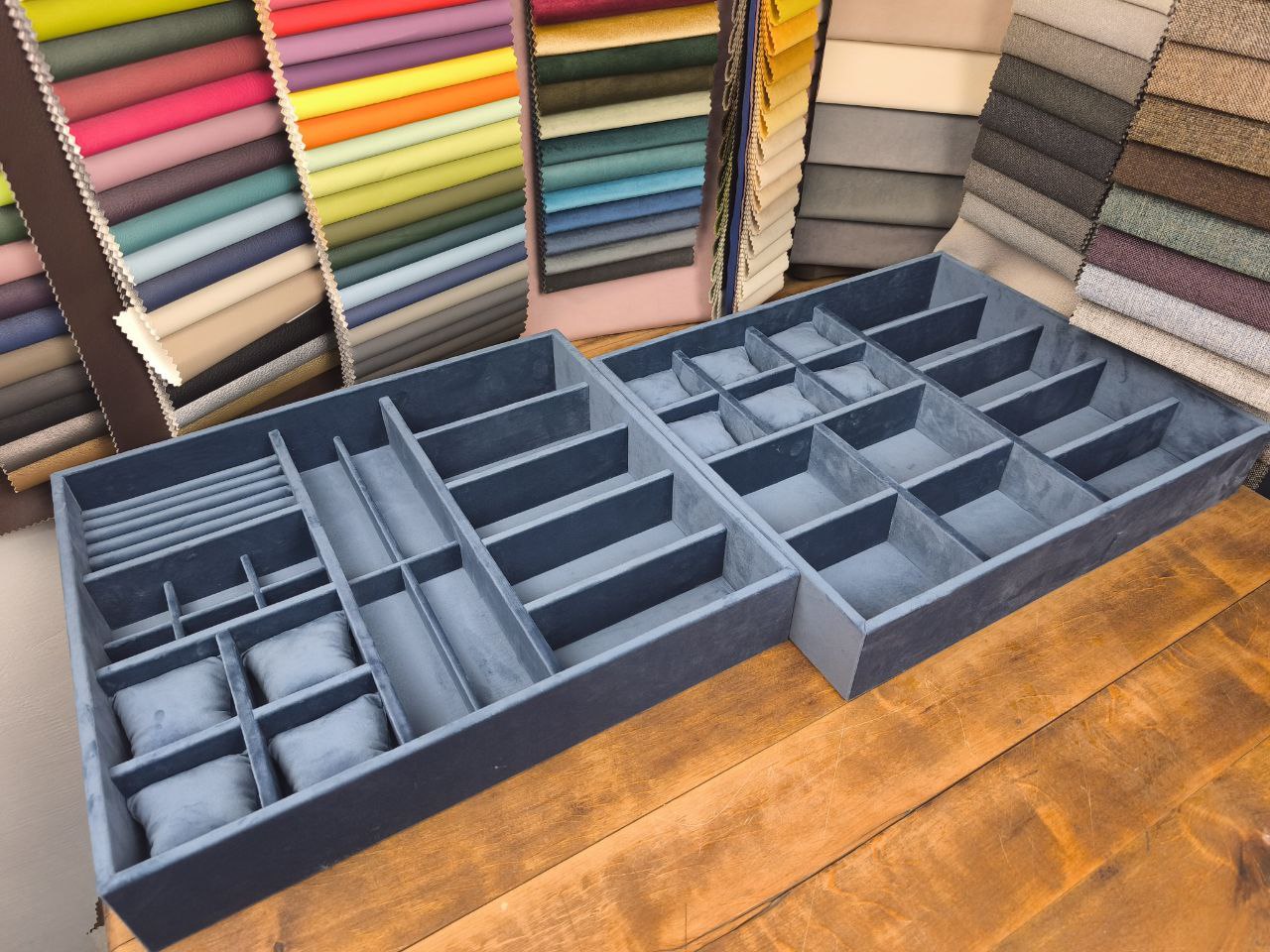 Extensive range of velvet and suede colour samples